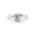 Load image into Gallery viewer, Emerald Cut Real Moissanite 4 Prong Solitaire Ring 14K Gold Plated
