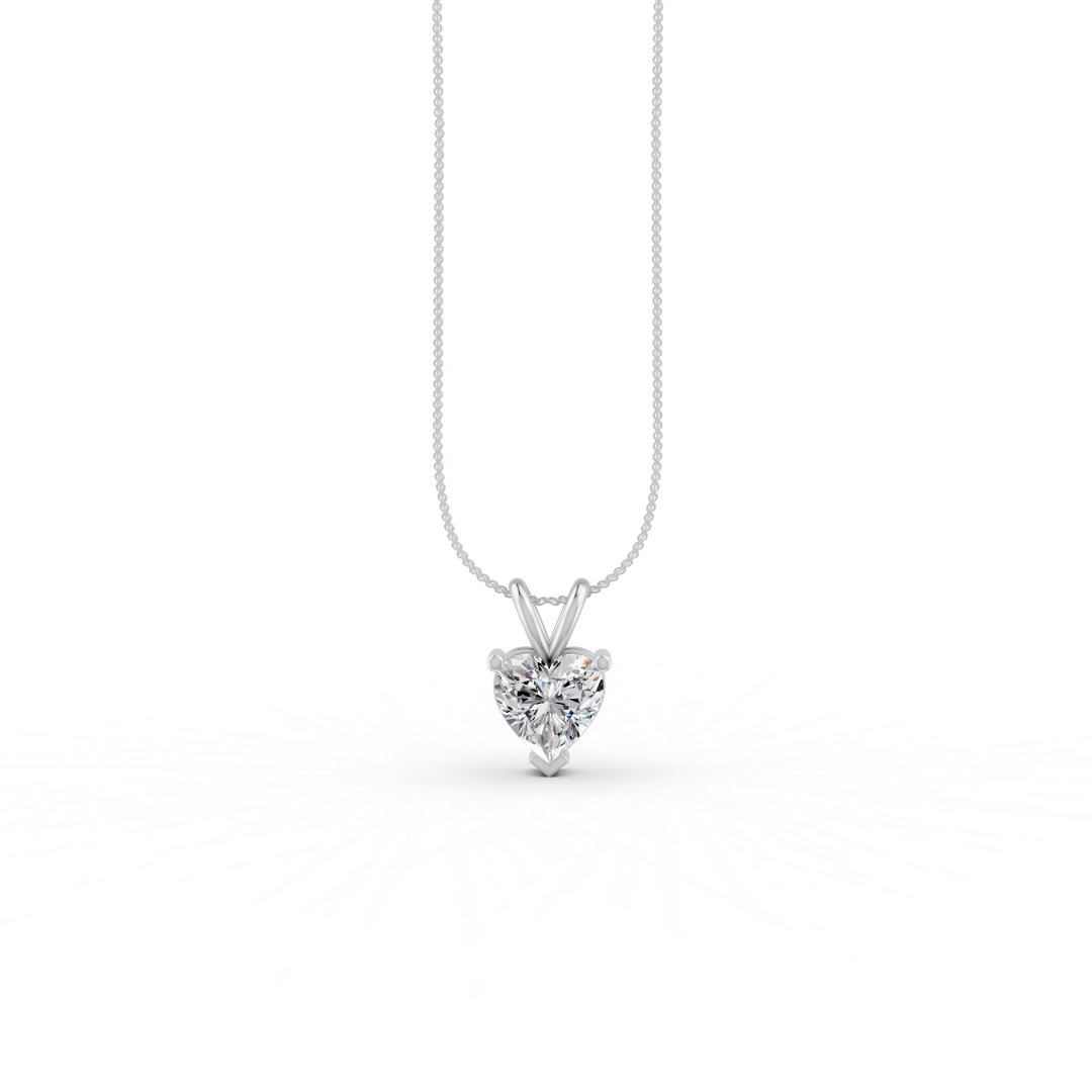 Heart Cut Moissanite Solitaire Pendant 14K Gold Plated