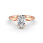 Load image into Gallery viewer, Pear Cut Real Moissanite 5 Prong Solitaire Ring 14K Gold Plated
