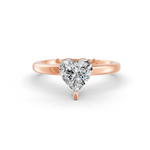 Load image into Gallery viewer, Heart Cut Real Moissanite 3 Prong Solitaire Ring 14K Gold Plated
