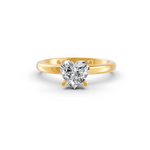 Load image into Gallery viewer, Heart Cut Real Moissanite 4 Prong Solitaire Ring 14K Gold Plated
