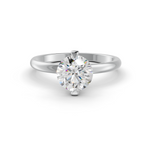 Load image into Gallery viewer, Round Cut Real Moissanite 2 Prong Solitaire Ring 14K Gold Plated
