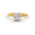 Load image into Gallery viewer, Prince Cut Real Moissanite Double 4 Prong Solitaire Ring 14K Gold Plated
