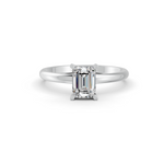 Load image into Gallery viewer, Emerald Cut Real Moissanite 4 Prong Solitaire Ring 14K Gold Plated
