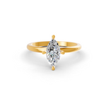 Load image into Gallery viewer, Marquise Cut Real Moissanite 4 Prong Solitaire Ring 14K Gold Plated
