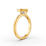 Load image into Gallery viewer, Heart Cut Real Moissanite Bezel Set Solitaire Ring 14K Gold Plated
