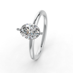 Load image into Gallery viewer, Oval Cut Real Moissanite 2 Prong Solitaire Ring 14K Gold Plated
