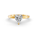 Load image into Gallery viewer, Heart Cut Real Moissanite 3 Prong Solitaire Ring 14K Gold Plated
