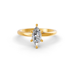 Load image into Gallery viewer, Marquise Cut Real Moissanite 6 Prong Solitaire Ring 14K Gold Plated
