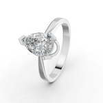 Load image into Gallery viewer, Pear Cut Real Moissanite 3 Prong Solitaire Ring 14K Gold Plated
