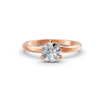 Load image into Gallery viewer, Round Cut Real Moissanite 3 Prong Solitaire Ring 14K Gold Plated
