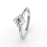 Load image into Gallery viewer, Round Cut Real Moissanite 4 Prong Solitaire Ring 14K Gold Plated
