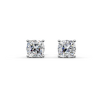Load image into Gallery viewer, Cushion Cut Real Moissanite 4 Prong Solitaire Stud Earrings Screw Back 14K Gold Plated
