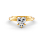 Load image into Gallery viewer, Heart Cut Real Moissanite 5 Prong Solitaire Ring 14K Gold Plated
