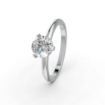 Load image into Gallery viewer, Round Cut Real Moissanite 3 Prong Solitaire Ring 14K Gold Plated
