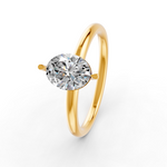 Load image into Gallery viewer, Oval Cut Real Moissanite 2 Prong Solitaire Ring 14K Gold Plated
