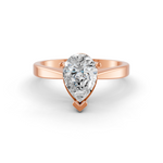 Load image into Gallery viewer, Pear Cut Real Moissanite 3 Prong Solitaire Ring 14K Gold Plated
