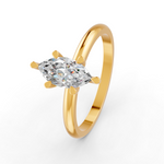 Load image into Gallery viewer, Marquise Cut Real Moissanite 6 Prong Solitaire Ring 14K Gold Plated
