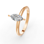 Load image into Gallery viewer, Marquise Cut Real Moissanite 2 Prong Solitaire Ring 14K Gold Plated
