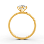 Load image into Gallery viewer, Round Cut Real Moissanite 5 Prong Solitaire Ring 14K Gold Plated
