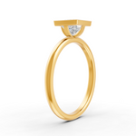 Load image into Gallery viewer, Princess Cut Real Moissanite Bezel Set Solitaire Ring 14K Gold Plated
