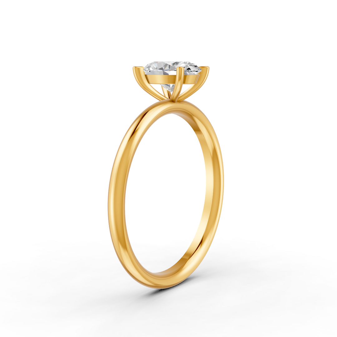 2.50 Ct Oval Cut Moissanite Women Solitaire Ring 14K Yellow Gold Plated