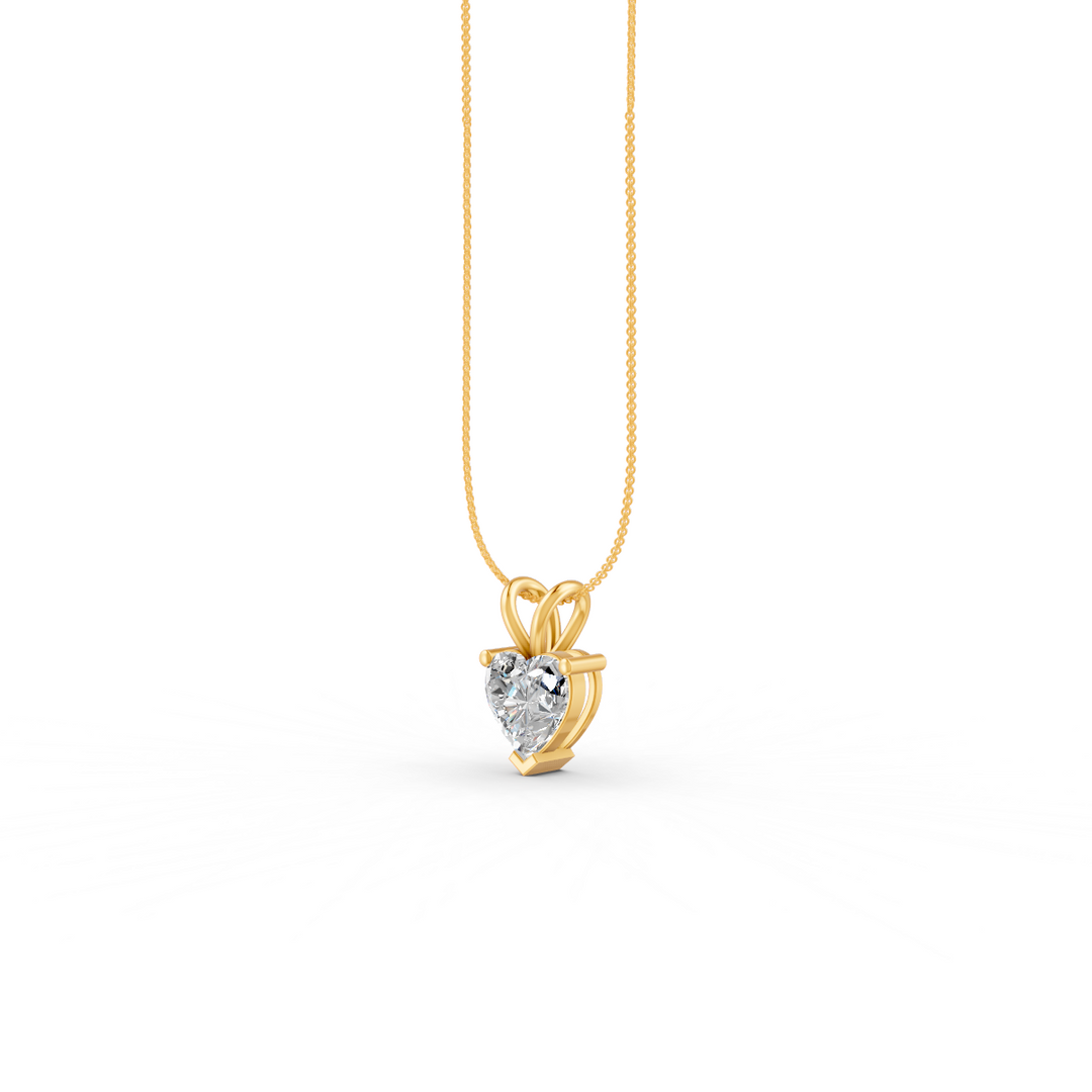 Heart Cut Moissanite Solitaire Pendant 14K Gold Plated