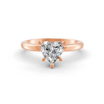 Load image into Gallery viewer, Heart Cut Real Moissanite 5 Prong Solitaire Ring 14K Gold Plated
