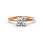 Load image into Gallery viewer, Prince Cut Real Moissanite 4 Prong Solitaire Ring 14K Gold Plated
