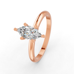 Load image into Gallery viewer, Marquise Cut Real Moissanite 6 Prong Solitaire Ring 14K Gold Plated
