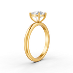 Load image into Gallery viewer, Cushion Cut Real Moissanite 4 Prong Solitaire Ring 14K Gold Plated
