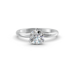 Load image into Gallery viewer, Round Cut Real Moissanite 3 Prong Solitaire Ring 14K Gold Plated
