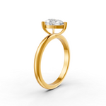 Load image into Gallery viewer, Pear Cut Real Moissanite Claw Prong Solitaire Ring 14K Gold Plated
