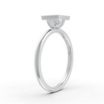 Load image into Gallery viewer, Princess Cut Real Moissanite Bezel Set Solitaire Ring 14K Gold Plated
