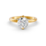 Load image into Gallery viewer, Round Cut Real Moissanite 2 Prong Solitaire Ring 14K Gold Plated
