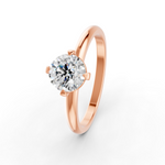 Load image into Gallery viewer, Round Cut Real Moissanite 4 Prong Solitaire Ring 14K Gold Plated
