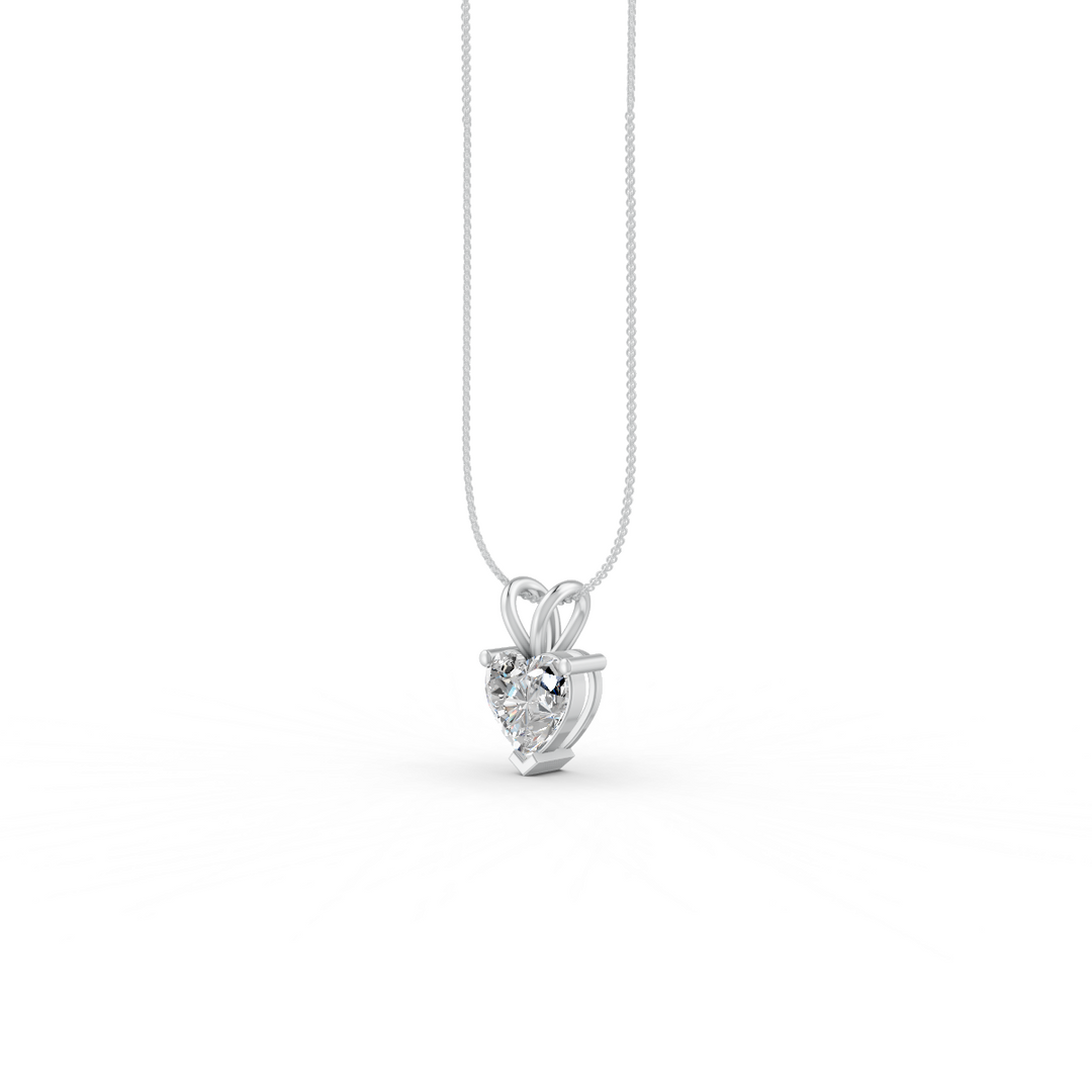 Heart Cut Moissanite Solitaire Pendant 14K Gold Plated