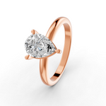 Load image into Gallery viewer, Pear Cut Real Moissanite Claw Prong Solitaire Ring 14K Gold Plated
