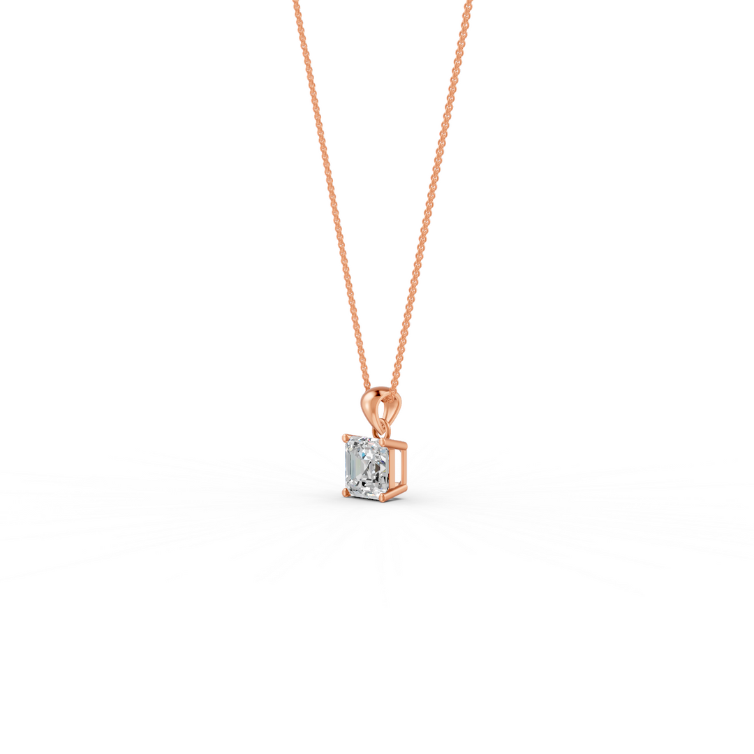 Asscher Cut Moissanite Solitaire Pendant in 14K Gold Plated