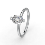 Load image into Gallery viewer, Oval Cut Real Moissanite Double Prong Solitaire Ring 14K Gold Plated
