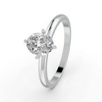 Load image into Gallery viewer, Oval Cut Real Moissanite 4 Prong Solitaire Ring 14K Gold Plated
