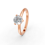 Load image into Gallery viewer, Round Cut Real Moissanite 3 Prong Solitaire Ring 14K Gold Plated
