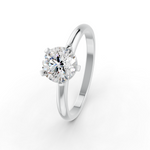 Load image into Gallery viewer, Round Cut Real Moissanite 5 Prong Solitaire Ring 14K Gold Plated
