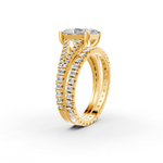 Load image into Gallery viewer, 3Ct Radiant Cut Moissanite Bridal Engagement Ring 14K Gold Plated
