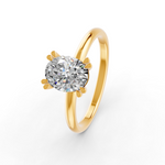 Load image into Gallery viewer, Oval Cut Real Moissanite Double 4 Prong Solitaire Ring 14K Gold Plated
