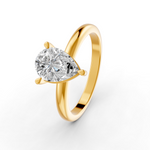 Load image into Gallery viewer, Pear Cut Real Moissanite Claw Prong Solitaire Ring 14K Gold Plated
