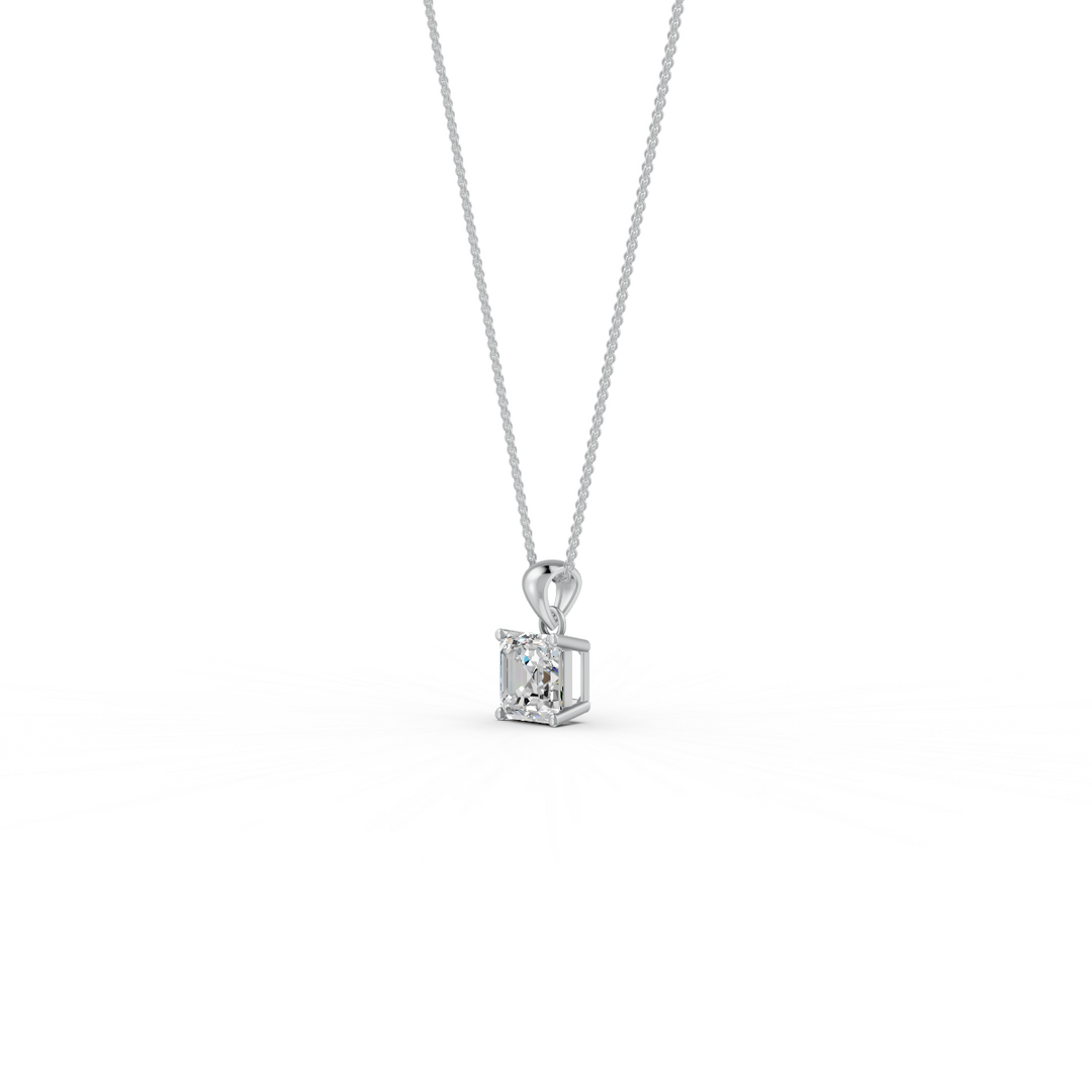 Asscher Cut Moissanite Solitaire Pendant in 14K Gold Plated