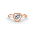 Load image into Gallery viewer, Heart Cut Real Moissanite Bezel Set Solitaire Ring 14K Gold Plated
