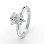 Load image into Gallery viewer, Pear Cut Real Moissanite 5 Prong Solitaire Ring 14K Gold Plated
