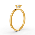 Load image into Gallery viewer, Oval Cut Real Moissanite Bezel Set Solitaire Ring 14K Gold Plated
